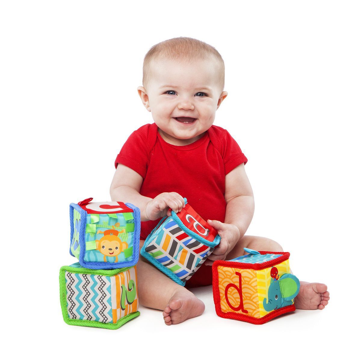 [FREESHIP MAX] Set 4 Khối Vuông Đồ Chơi Khám Phá Cho Bé - Brigh Starts Grab & Stack Blocks