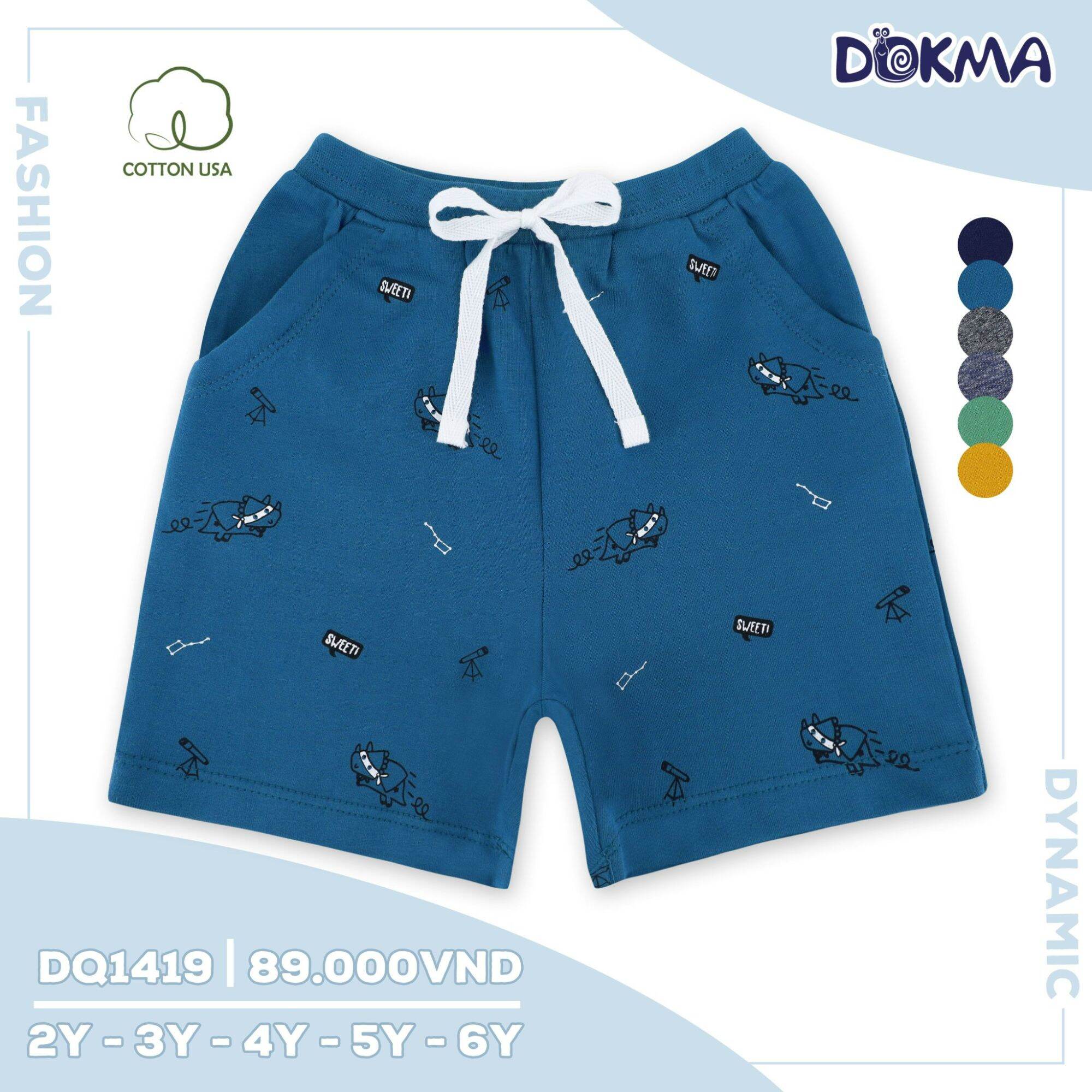 Quần short da cá bé trai Dokma 2-6T
