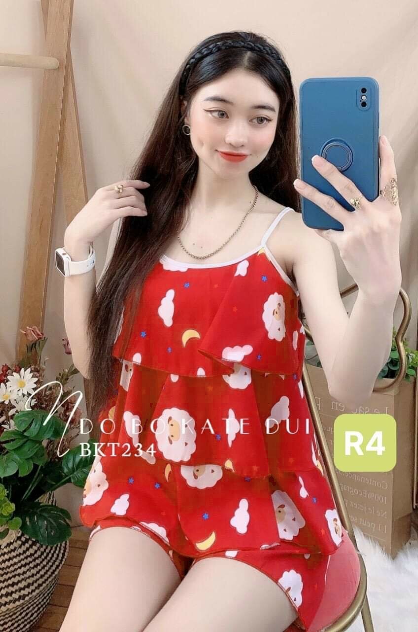 [Hcm]Cute Layered Style Women's Home Wear Made of Silk Fabric - M32