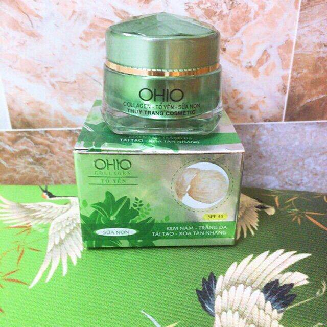 Kem Nám Trắng da Tái tạo Xóa tàn nhang dưỡng chất Collagen và Tổ Yến OHIO (18g)