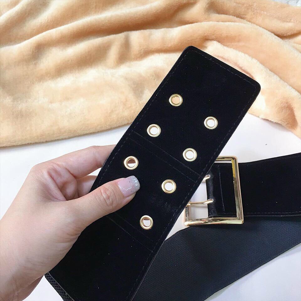 Dây nịt 2 kim nhung bản 6cm