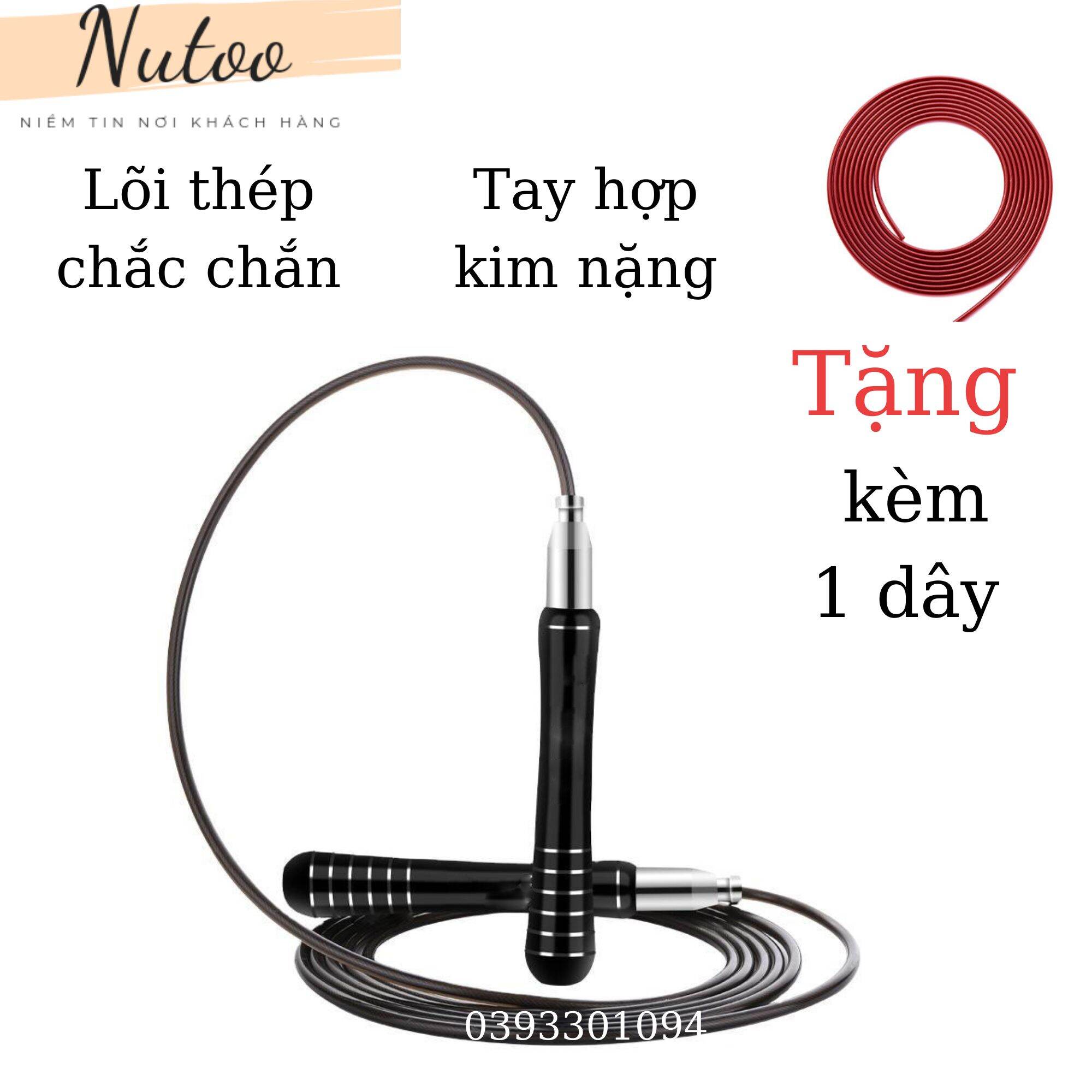 Dây Nhảy Thể Dục Thể Thao Dây Lõi Thép Cao Cấp, hỗ trợ tập thể lực cho người muốn tăng cân, giảm cân, nâng cao sức khỏe