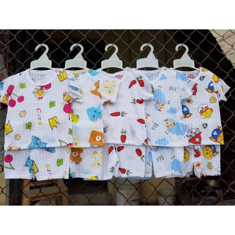 Bộ quần áo cotton giấy cộc tay size đại cho bé