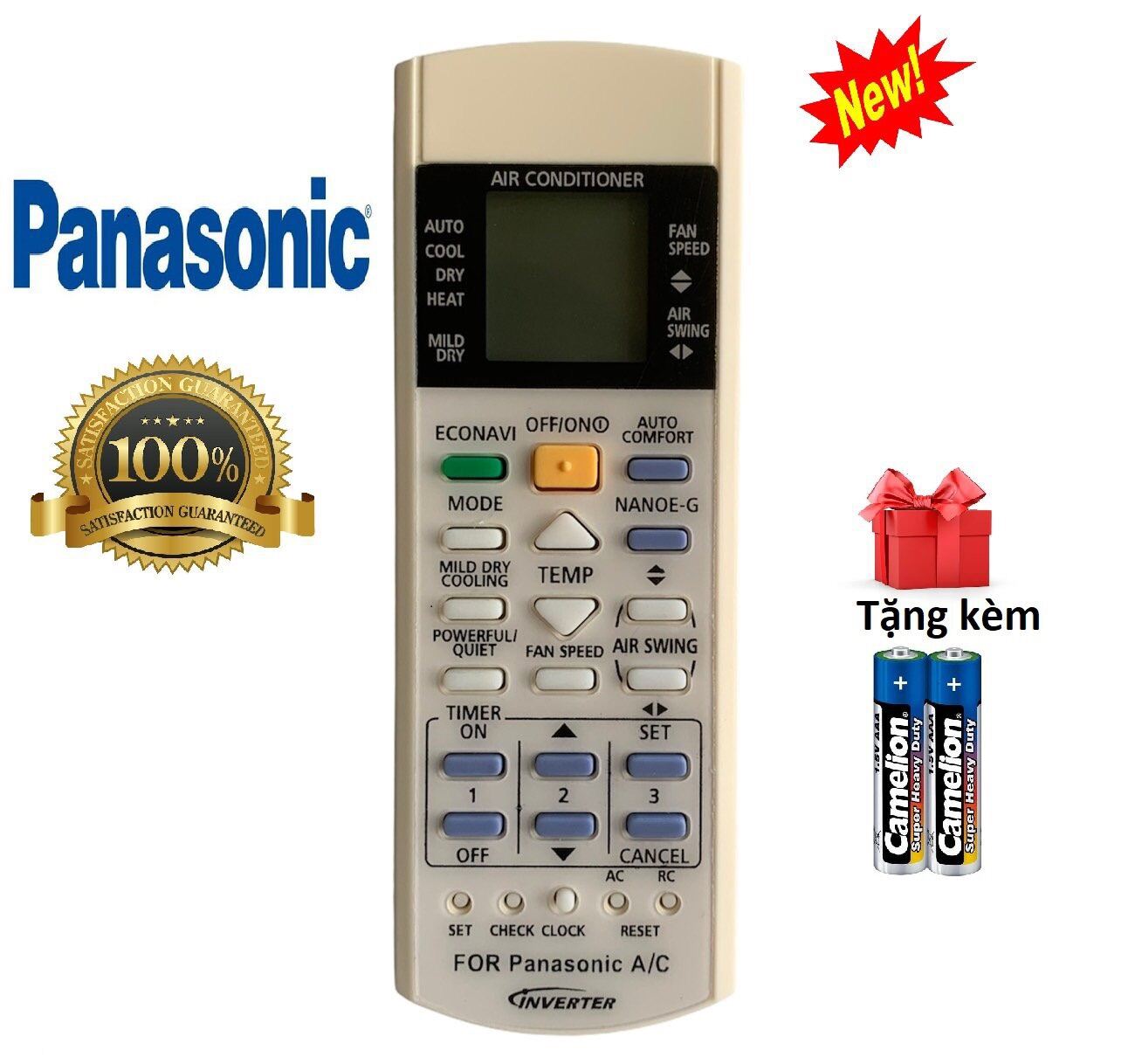 Bảng giá Điều khiển điều hoà Panasonic 1 chiều, 2 chiều Inverter, remote máy lạnh panasonic - Hàng tốt [ tặng kèm pin ]