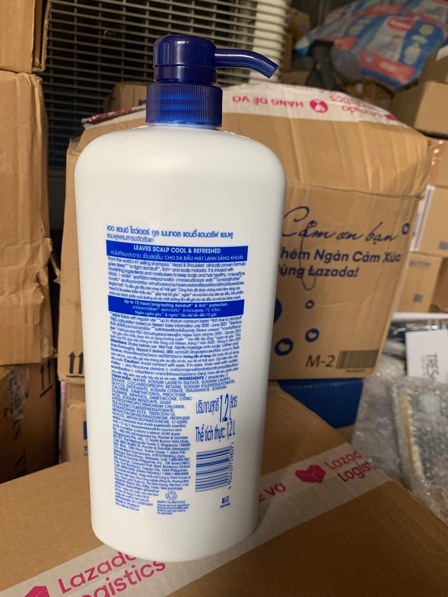Dầu Gội Head&Shoulders Mát Lạnh Bạc Hà chai 1200ml