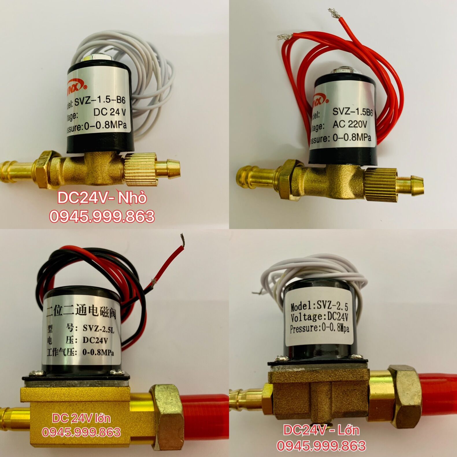 Van khí dc 24v - ac 220v dùng cho máy hàn tig / mig / plasma