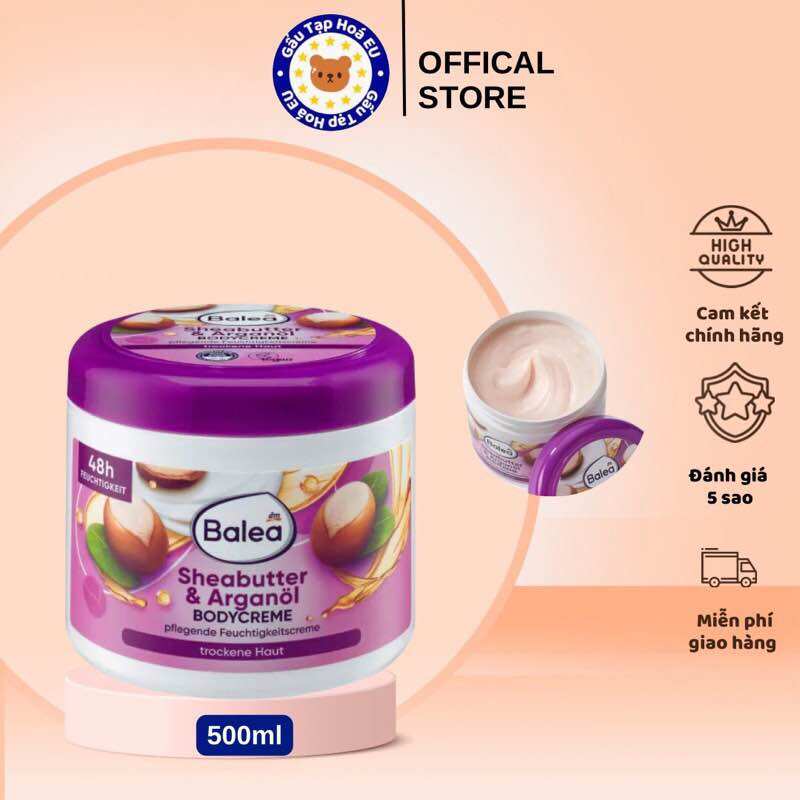 Kem dưỡng thể bơ hạt mỡ Balea, 500ml