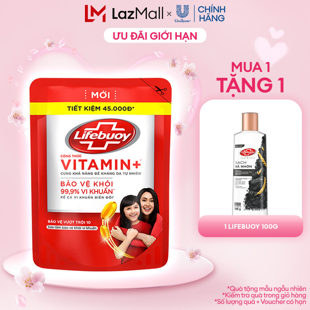 Sữa tắm Lifebuoy 800g Bảo Vệ Vượt Trội giúp bảo vệ khỏi 99.9% vi khuẩn và ngăn ngừa vi khuẩn lây lan