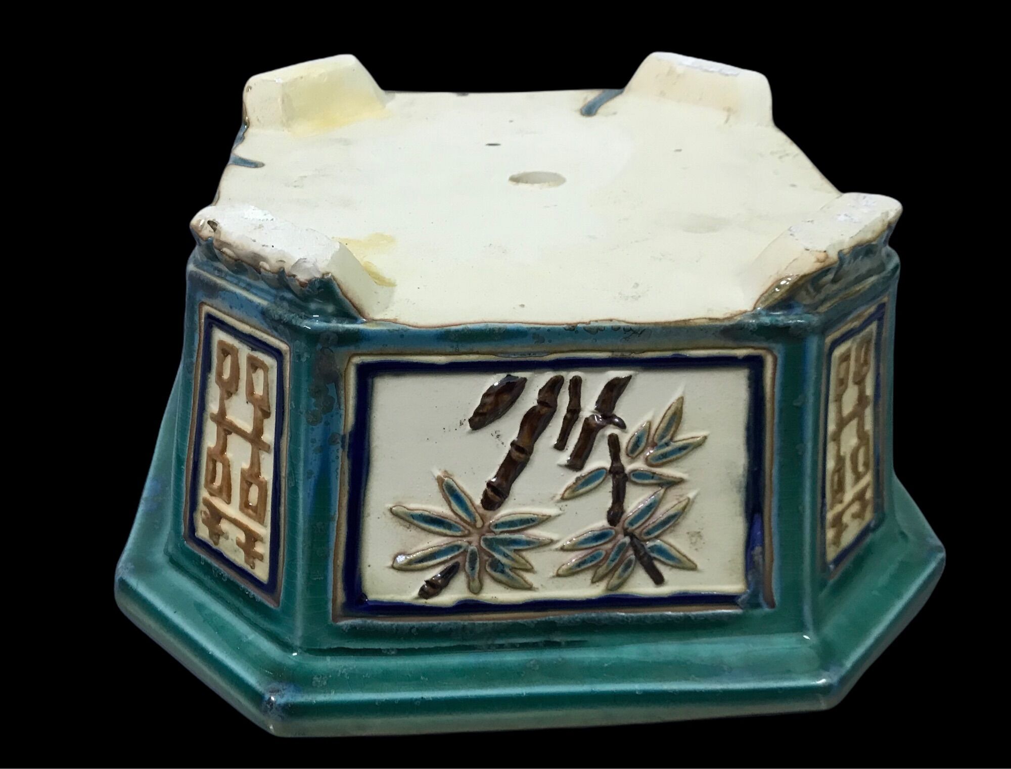 Chậu sứ bonsai vuông giả cổ size 1