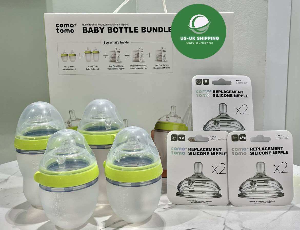 Set quà tặng cho bé sơ sinh bình sữa comotomo silicon cho bé siêu mềm 150ml - 250ml - chính hãng từ mỹ !!