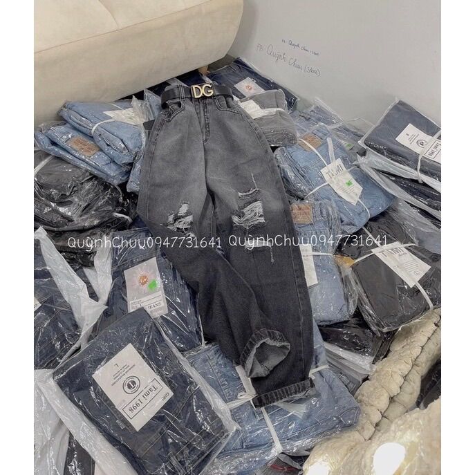 [CHỈ 15 - 17.4 HOÀN TIỀN 15%] Baggy Jeans Lưng Cao Loan Màu Rách