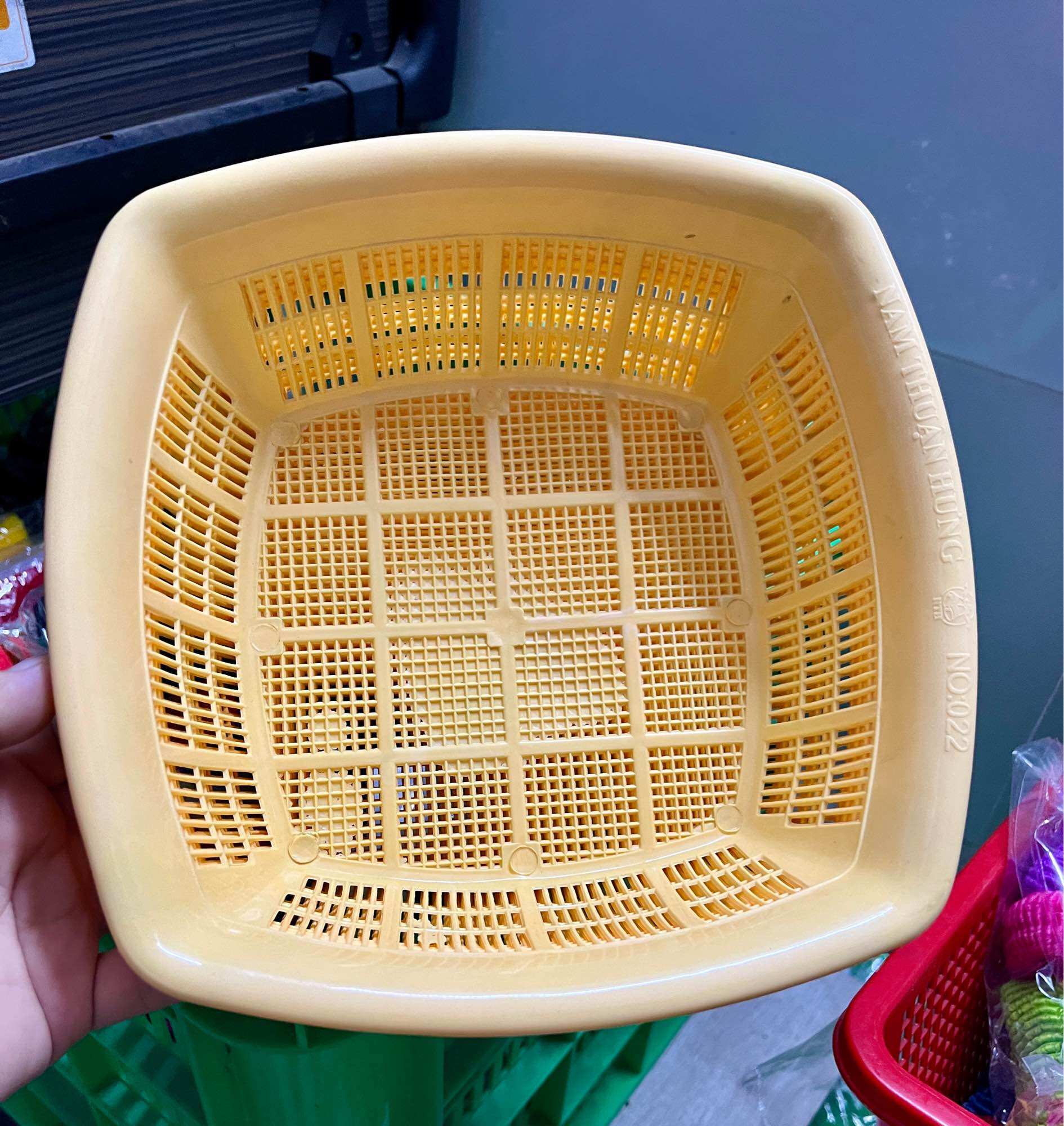 💥Set 5 Cái Rổ Vuông, Cở Lớn, Nhiều Màu(Rộng: 21x 7cm, hình thật)