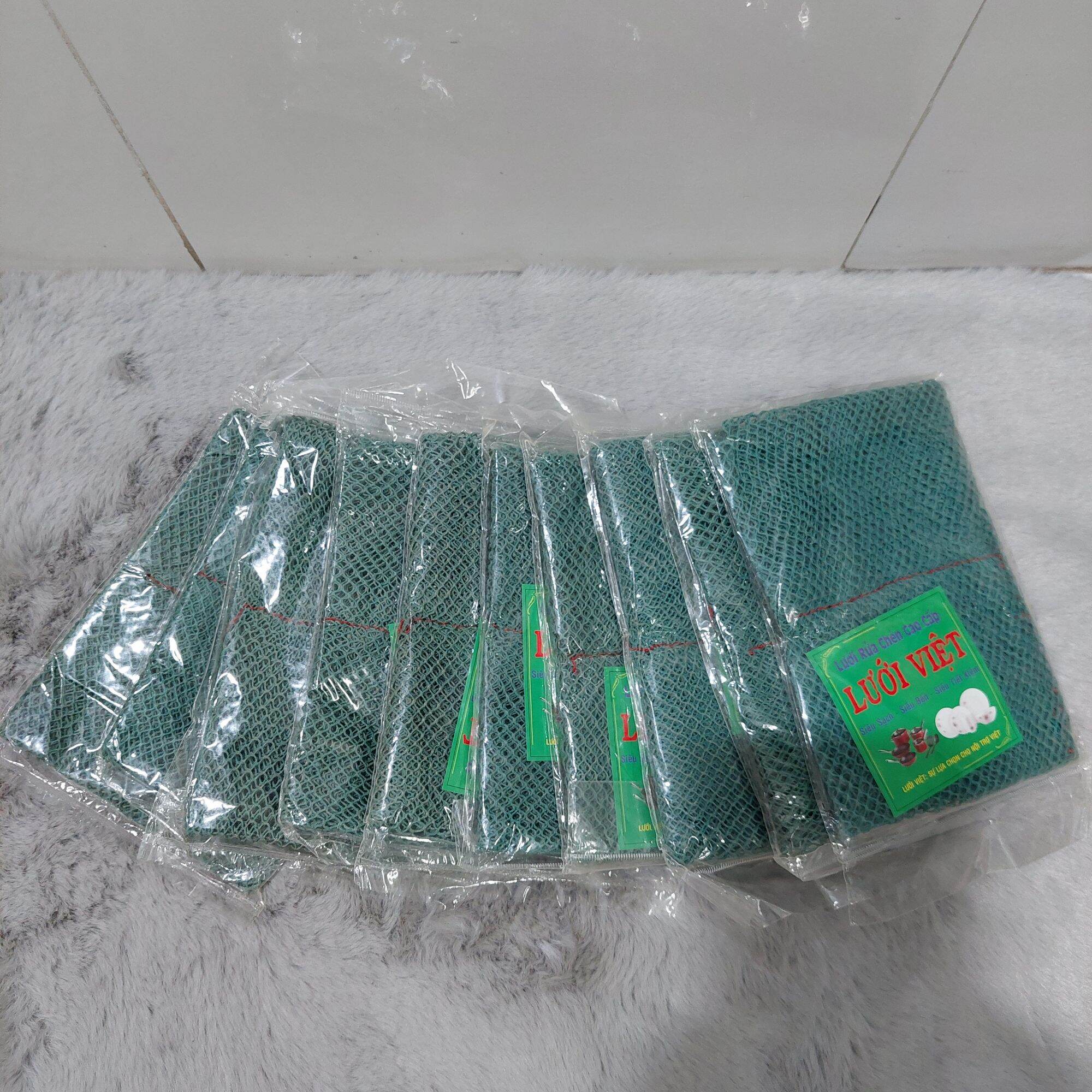 Lưới rửa chén bát Lưới Việt đỏ - Xanh