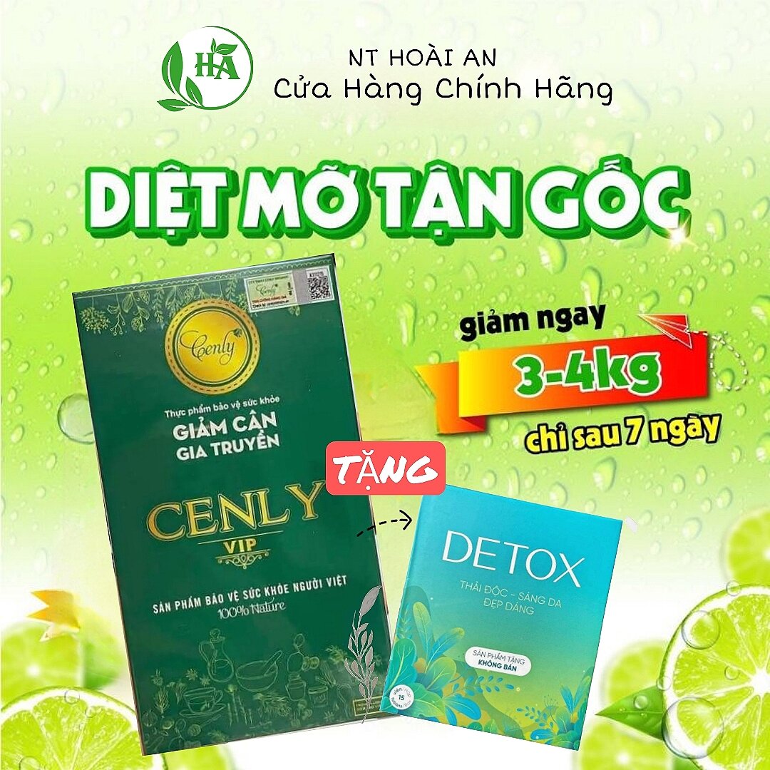 Giảm Cân CeLy Vip dành cho cơ địa mỡ rắn khó giảm -Hộp 30viên tặng kèm detox