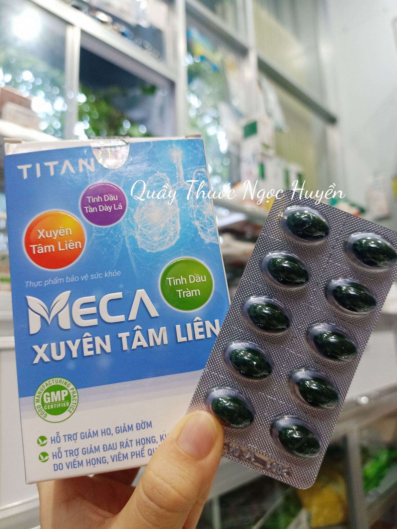 Viên uống XUYÊN TÂM LIÊN EUCA, viên uống thảo mộc bổ phổi giảm ho giảm đau rát họng, giảm đờm,khàn tiếng do viêm họng tăng đề kháng hộp 60 viên