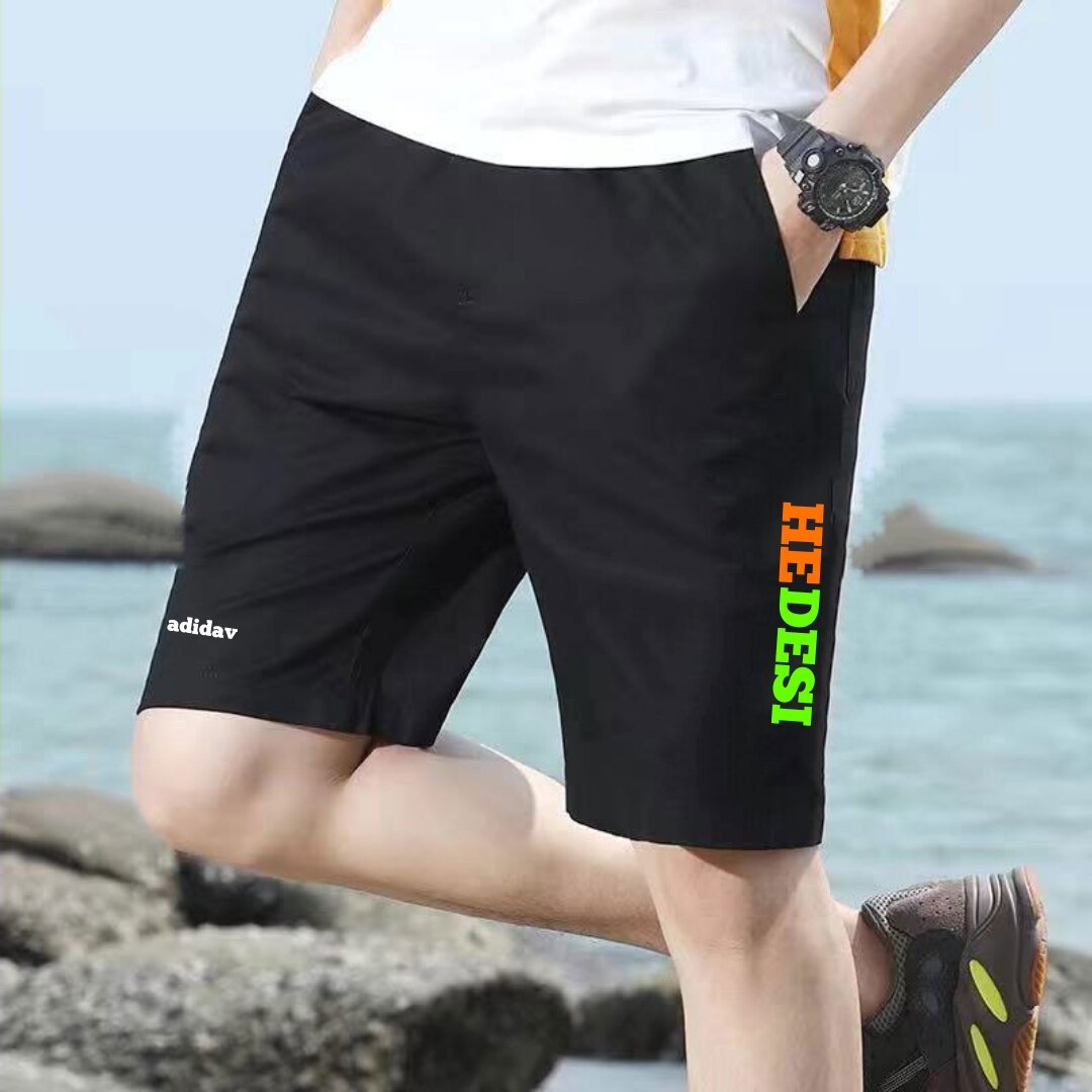 Quần short nam thể thao cá tính màu đen có bigsize