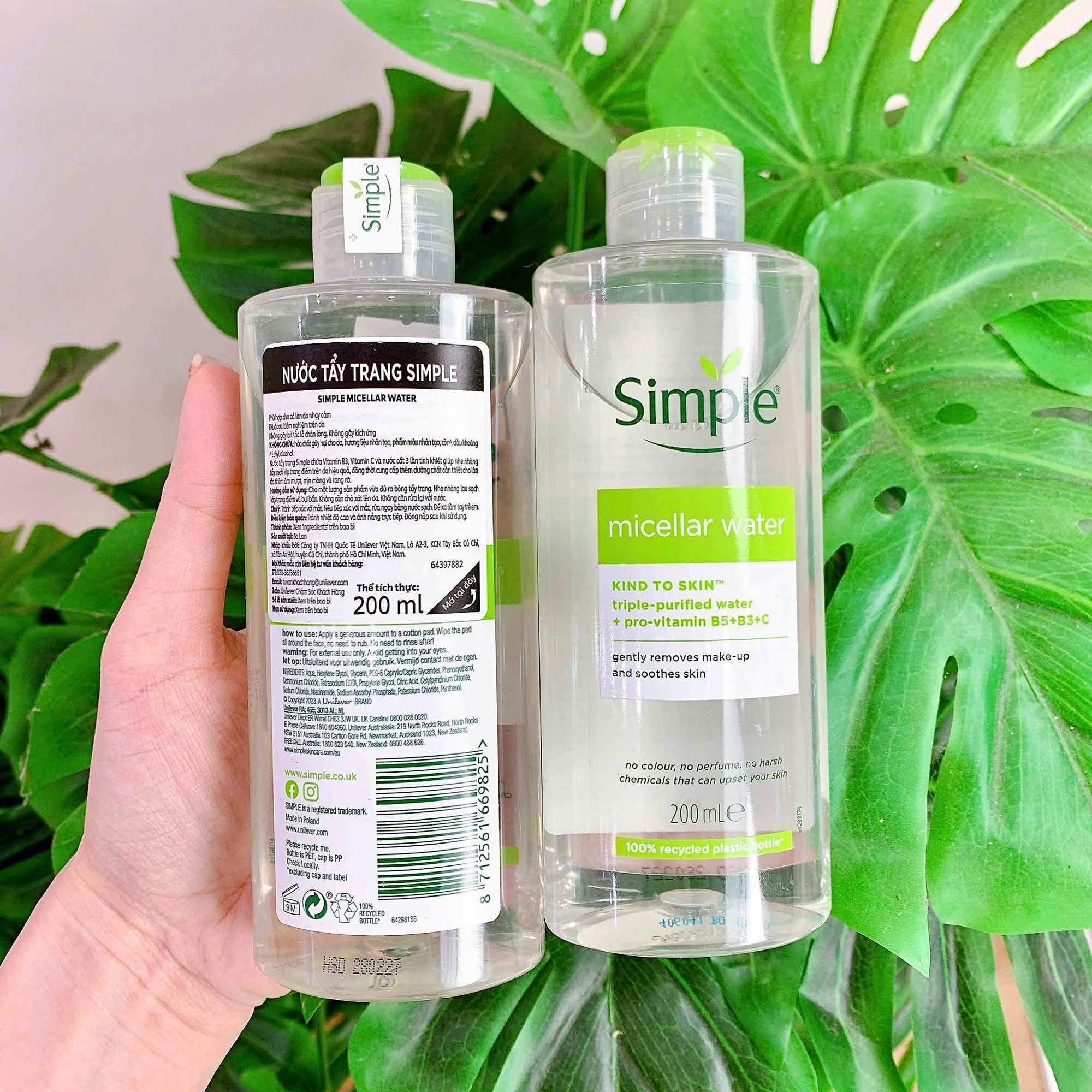 Simple Makeup Remover Cleans Makeup and Moisturizes Sensitive Skin 200ml