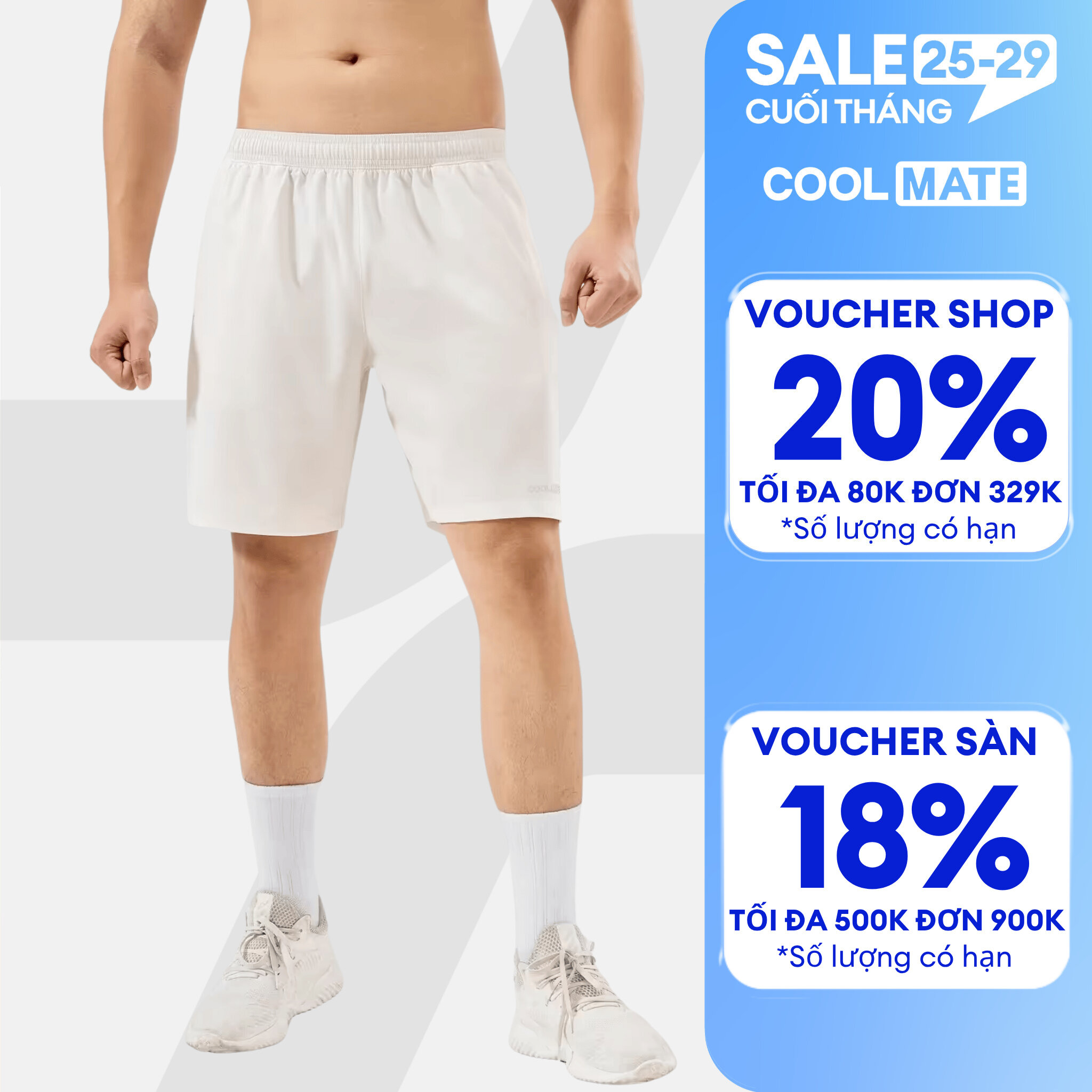 Quần Shorts thể thao nam 7 inch đa năng tập Gym, Tennis, Pickleball (có túi khoá kéo) thoải mái, thấm hút, thoáng khí Coolmate