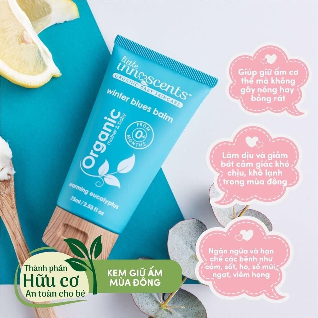 Kem bôi ấm ngực organic 75ml úc date 2024