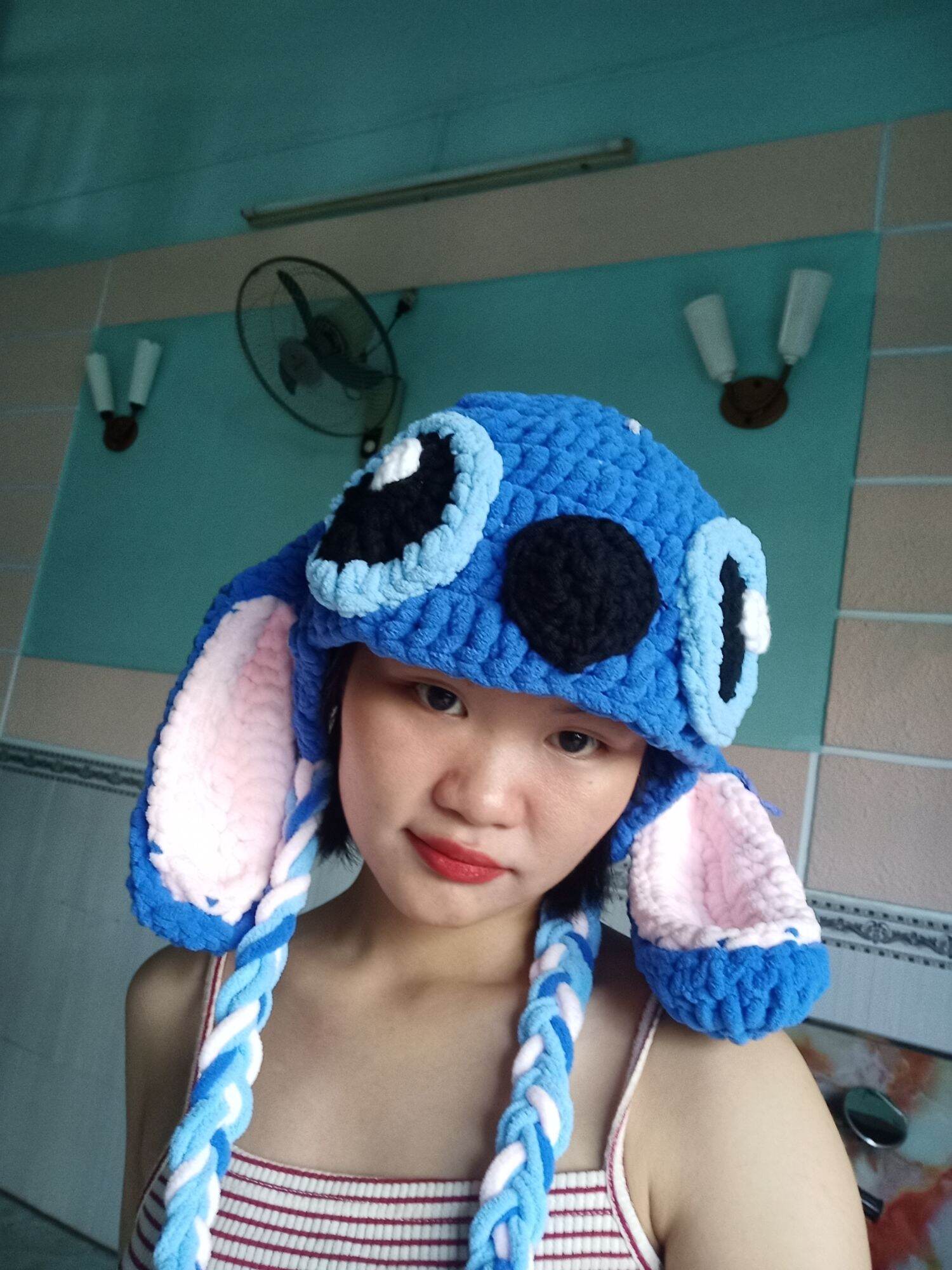 Mũ len nhung đũa dễ thương Stitch, spiderman