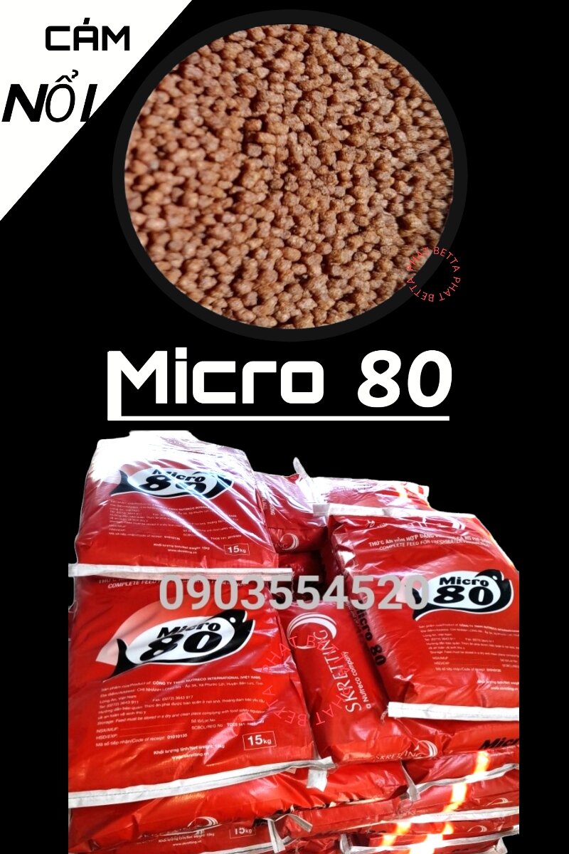 Cám micro 80. hạt nổi. thức ăn cá cảnh