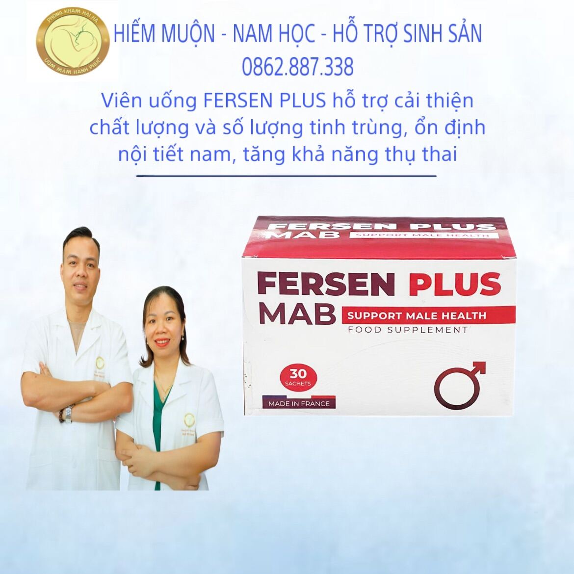 Viên uống FERSEN PLUS hỗ trợ cải thiện chất lượng và số lượng tinh trùng