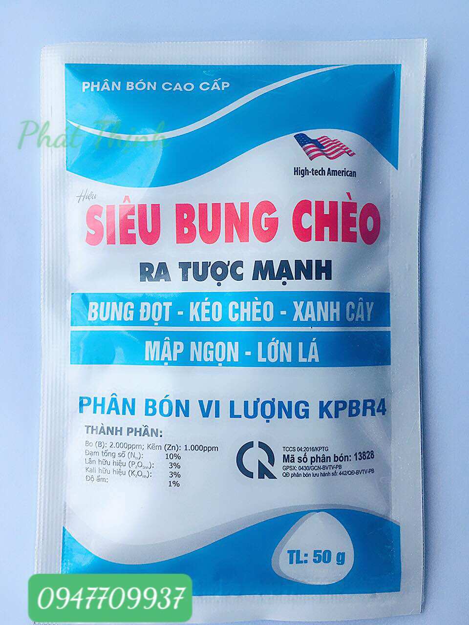 50 gram phân bón cao cấp siêu bung chèo, ra tượt mạnh, bung đọt, kéo chèo, xanh cây, mập đọt, lớn lá