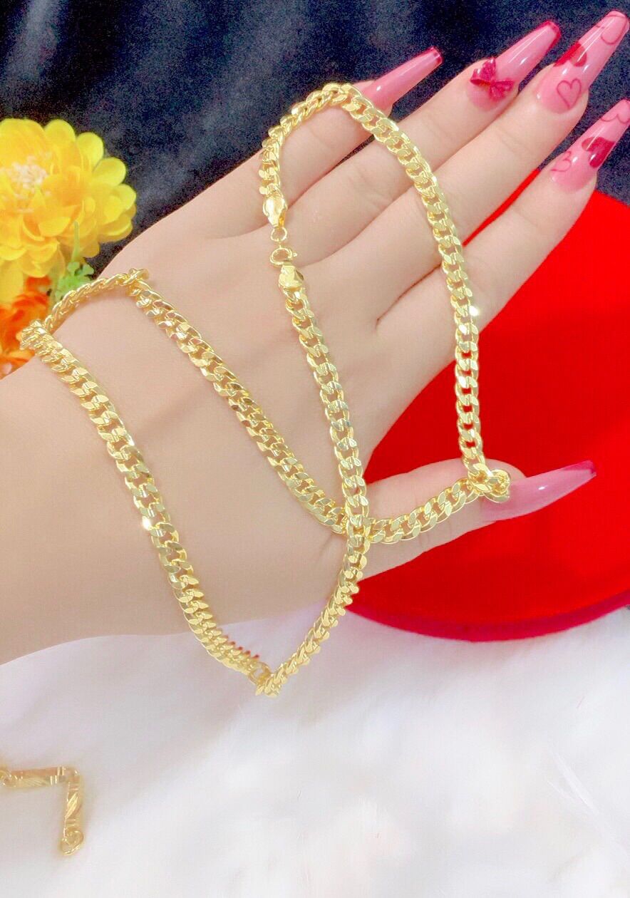 Dây chuyền nam nữ kiểu xích mạ vàng 24k