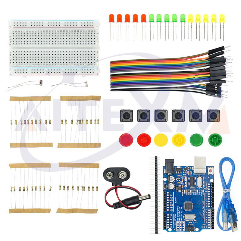 Bài UNO R3 Mini Bộ Khởi Đầu Với Bo Mạch LED Dây Nhảy Dây Nút Arduino Tự Làm Giáo Dục Phòng Bộ Trường Máy Tính Khoa Học