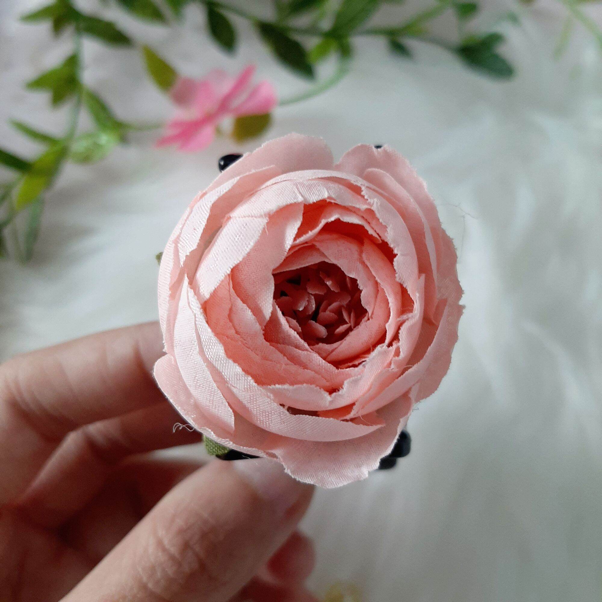 Kẹp tóc càng cua đính hoa trà