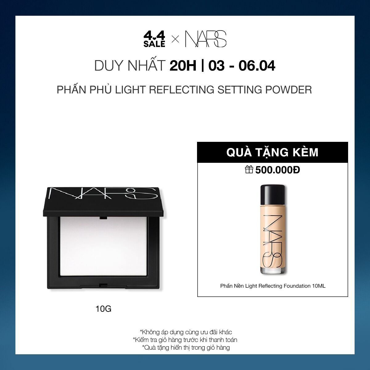 Phấn phủ dạng nén NARS Light Reflecting Setting Powder Pressed 10g