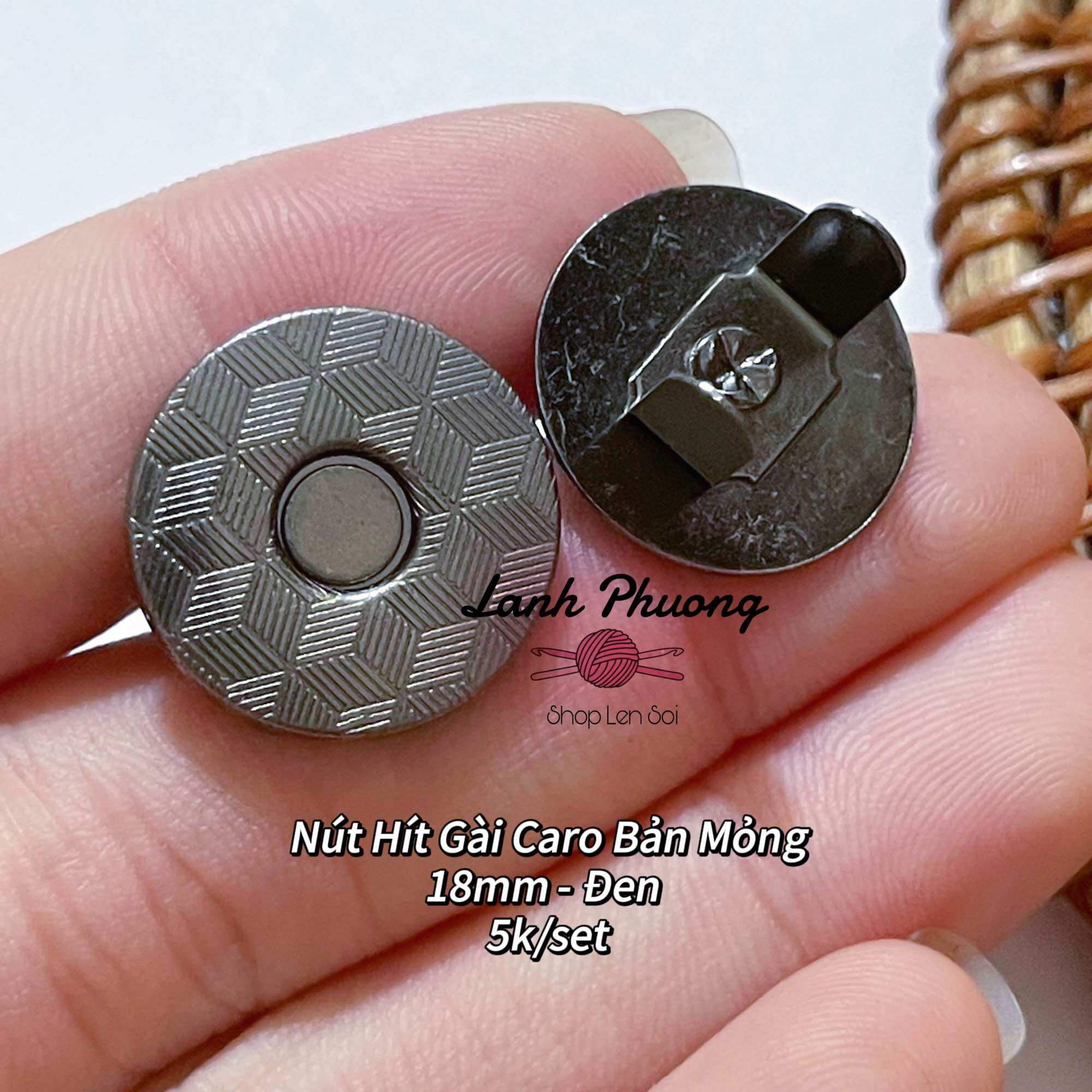 Nút Hít Caro Bản Mỏng 18mm
