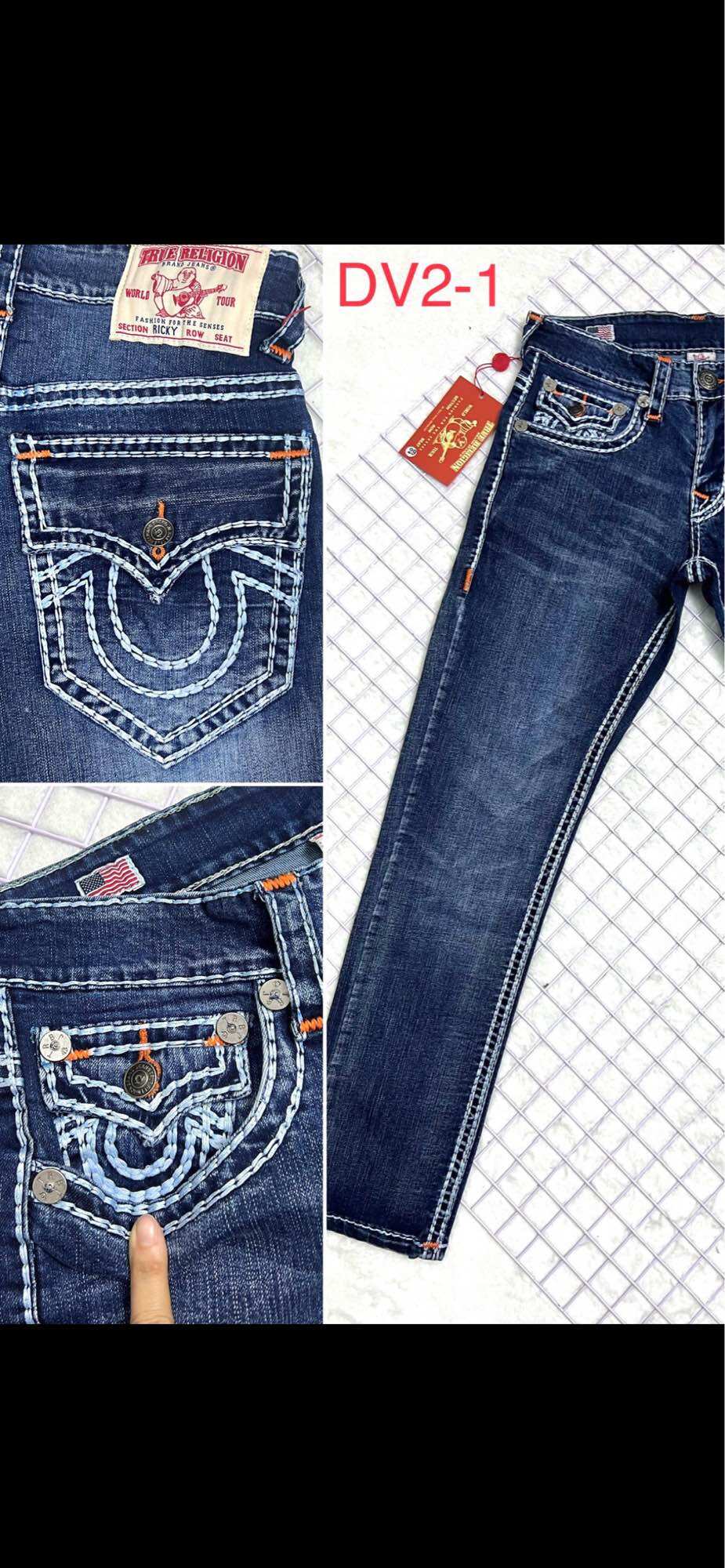 Quần jeans nam nắp túi chỉ nổi