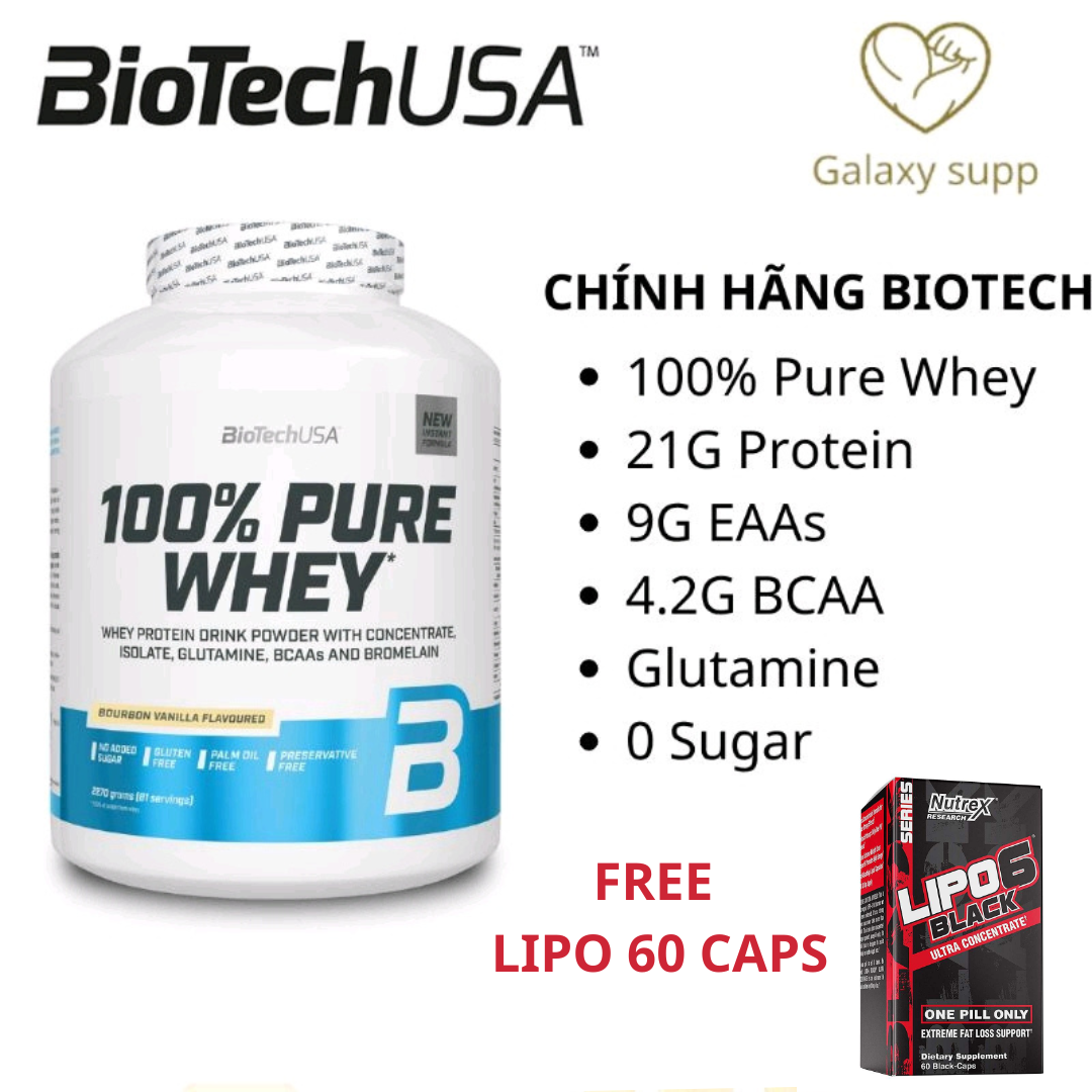 BiotechUSA 100% Pure Whey Protein Sữa Tăng Cơ 5LBS