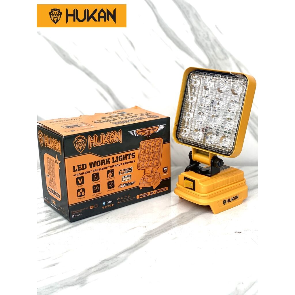 thân bóng đèn HUKAN [16 bóng LeD siêu sáng] sử dụng pin máy khoan