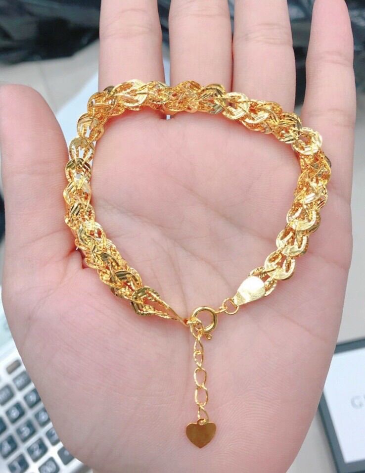 Lắc tay nữ kiểu đuôi phụng mạ vàng 18k