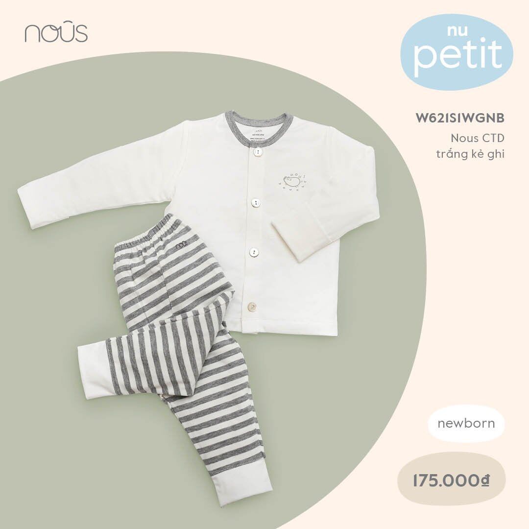 Bộ cài thẳng newborn Nous mẫu mới 2021