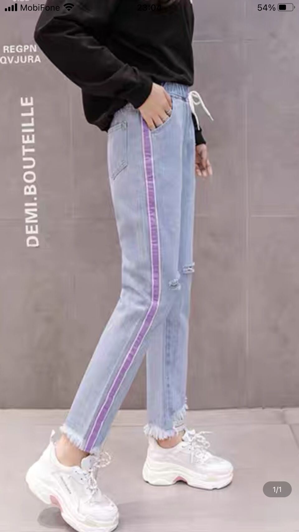 QUẦN JEAN BAGGY MÀU XANH ( Eo 70  , Mông 88 )