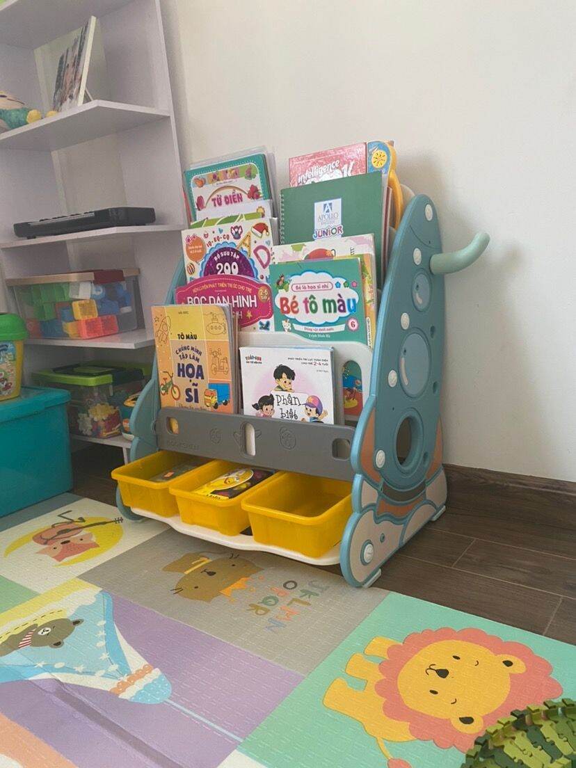 Giá sách kèm ngăn đựng đồ chơi cho bé