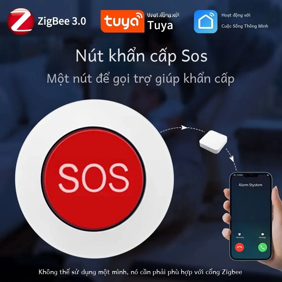 Tuya Zigbee Sos Nút Bấm Không Dây Hỗ Trợ Khẩn Cấp Điều Khiển Dành Cho Người Cao Tuổi Và Trẻ Em An Ninh Ngôi Nhà Ứng Dụng Cuộc Sống Thông Minh