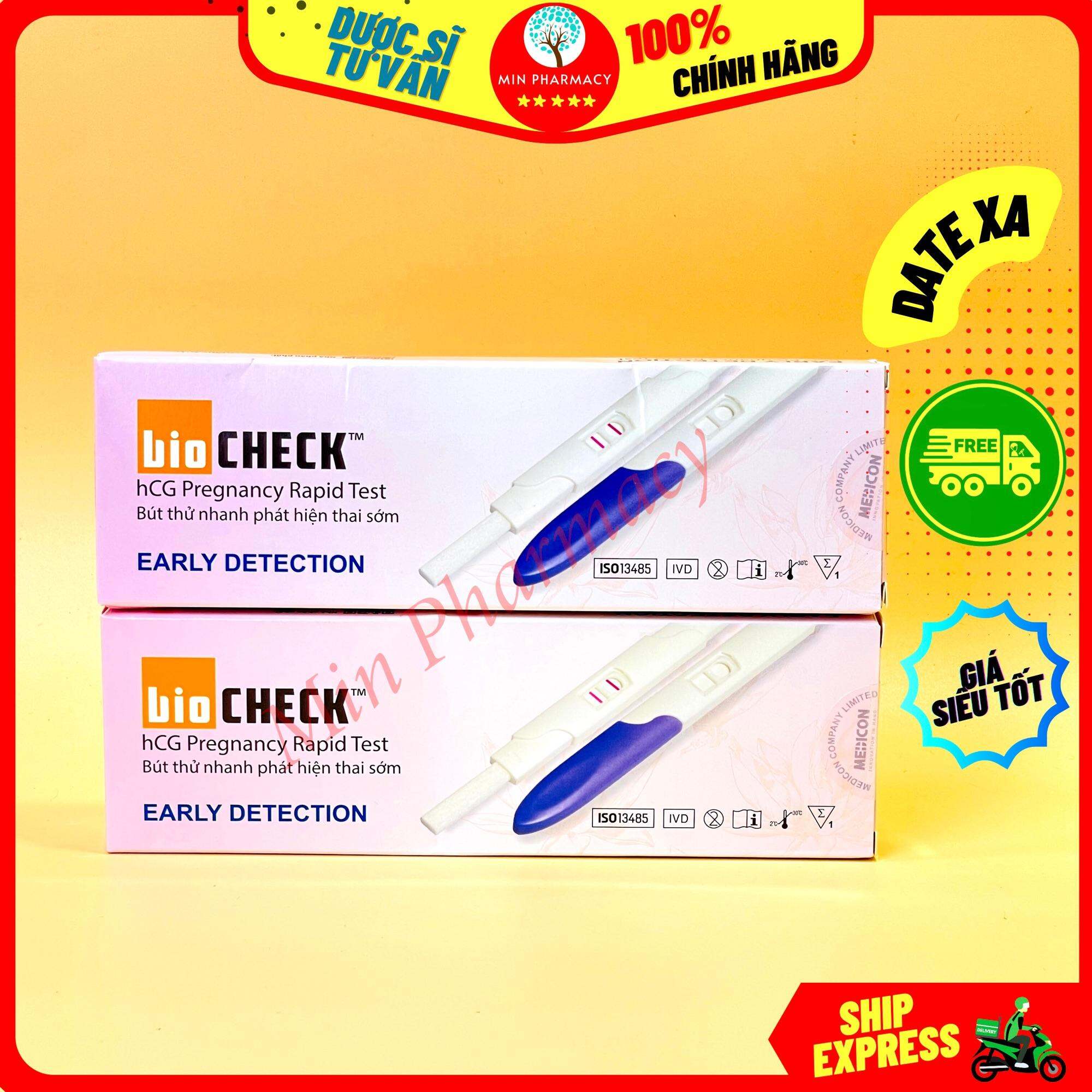 Bút thử thai nhanh bio CHECK Early Detection hCG pregnancy rapid test Sản xuất tại Mỹ - Minpharmacy