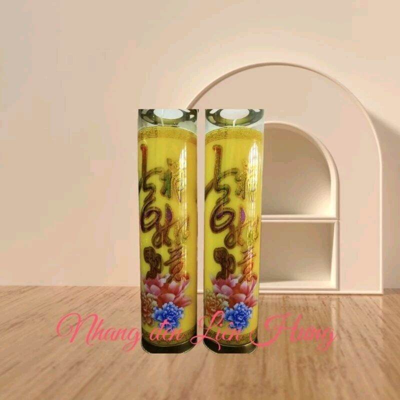 1 cặp đèn sáp bơ cháy 7 ngày
