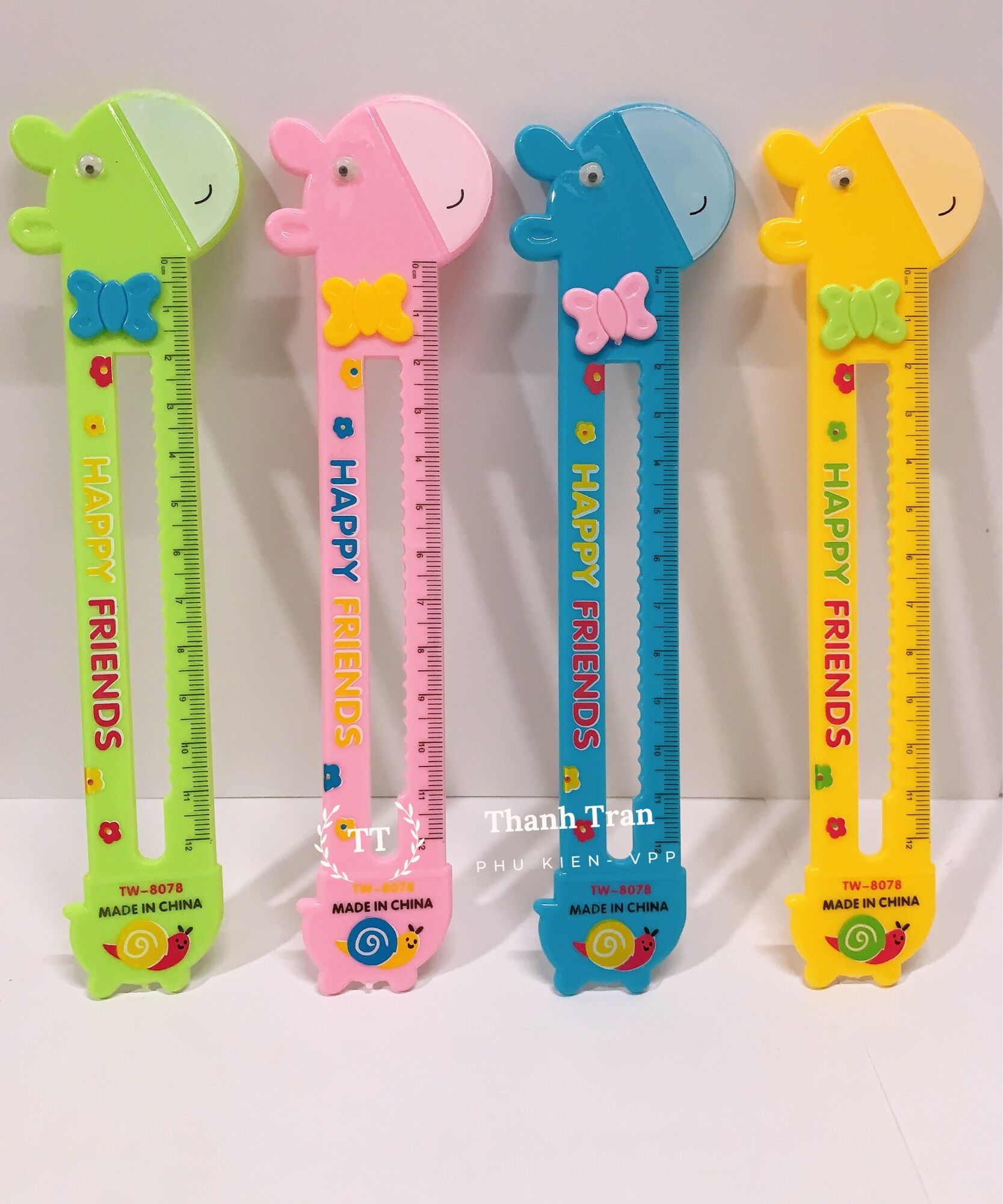Thước kẻ nhựa 15cm kiểu hình con hươu