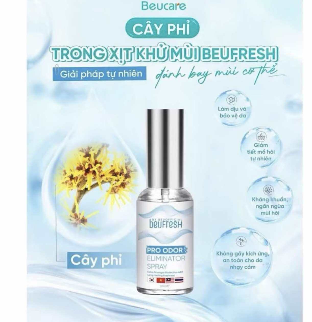 Sỉ Xịt khử mùi toàn thân, lăn khử mùi BEUFRESH PRO ngăn tiết mồ hôi, hạn chế mùi cơ thể 30ml