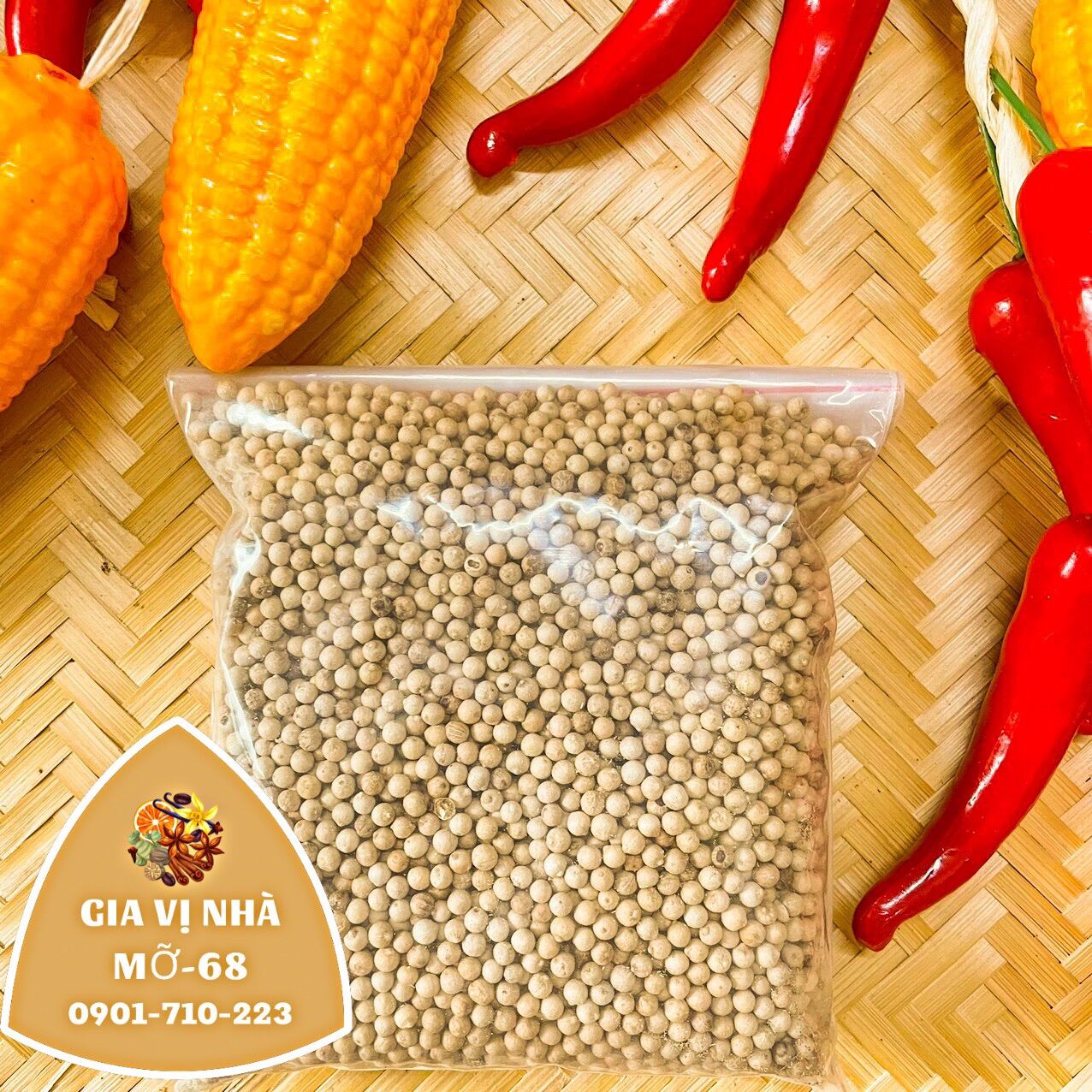 TIÊU SỌ HỘT VÀNG (TIÊU TRẮNG)-100GR