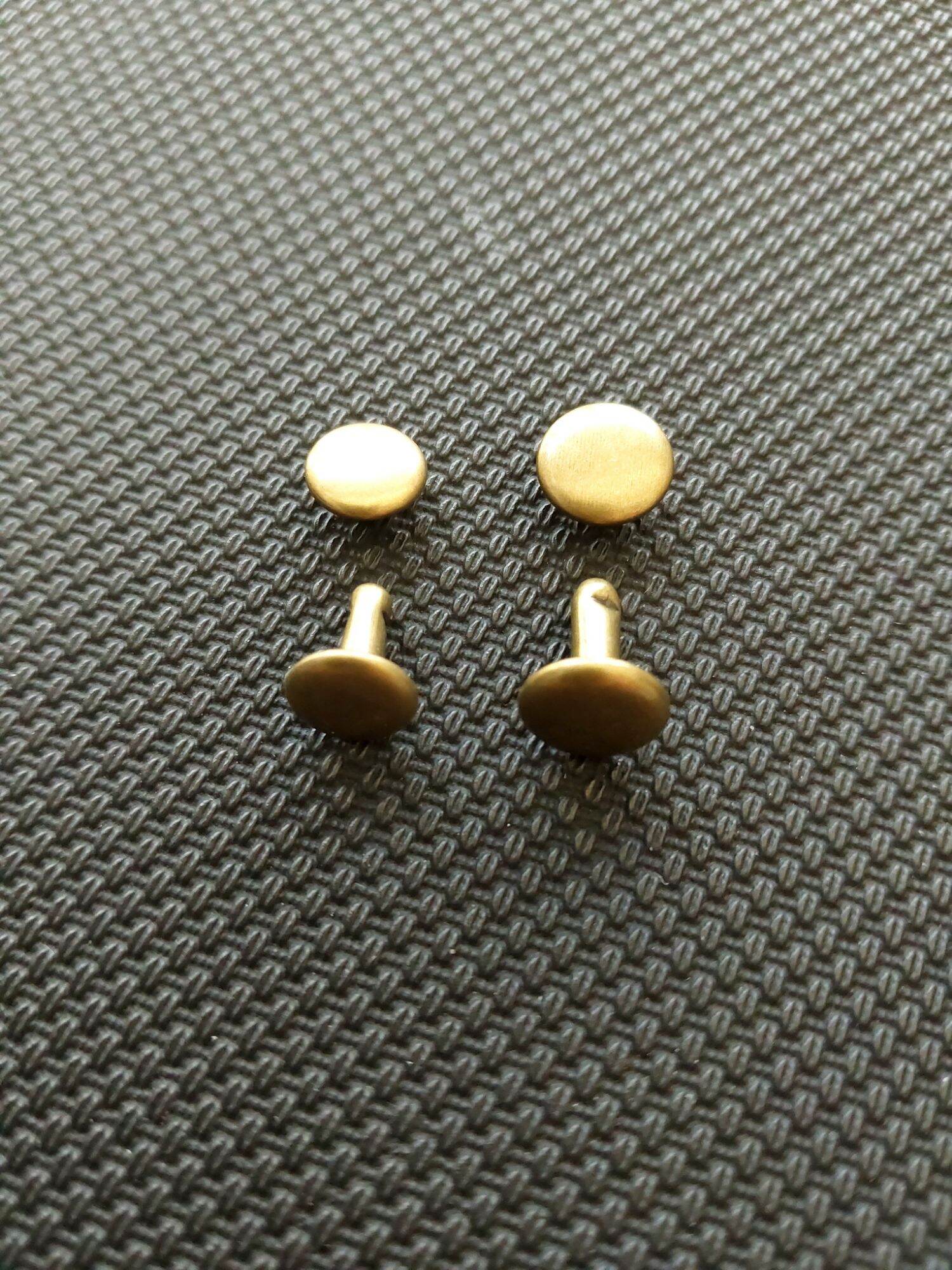 [10 Sets] 2-Sided Copper Buttons, 8mm, 9mm, 2 Pieces