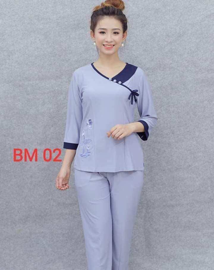 Đồ Lam Đi Chùa# - mẫu tim nơ _ Vải #Thun co giãn
