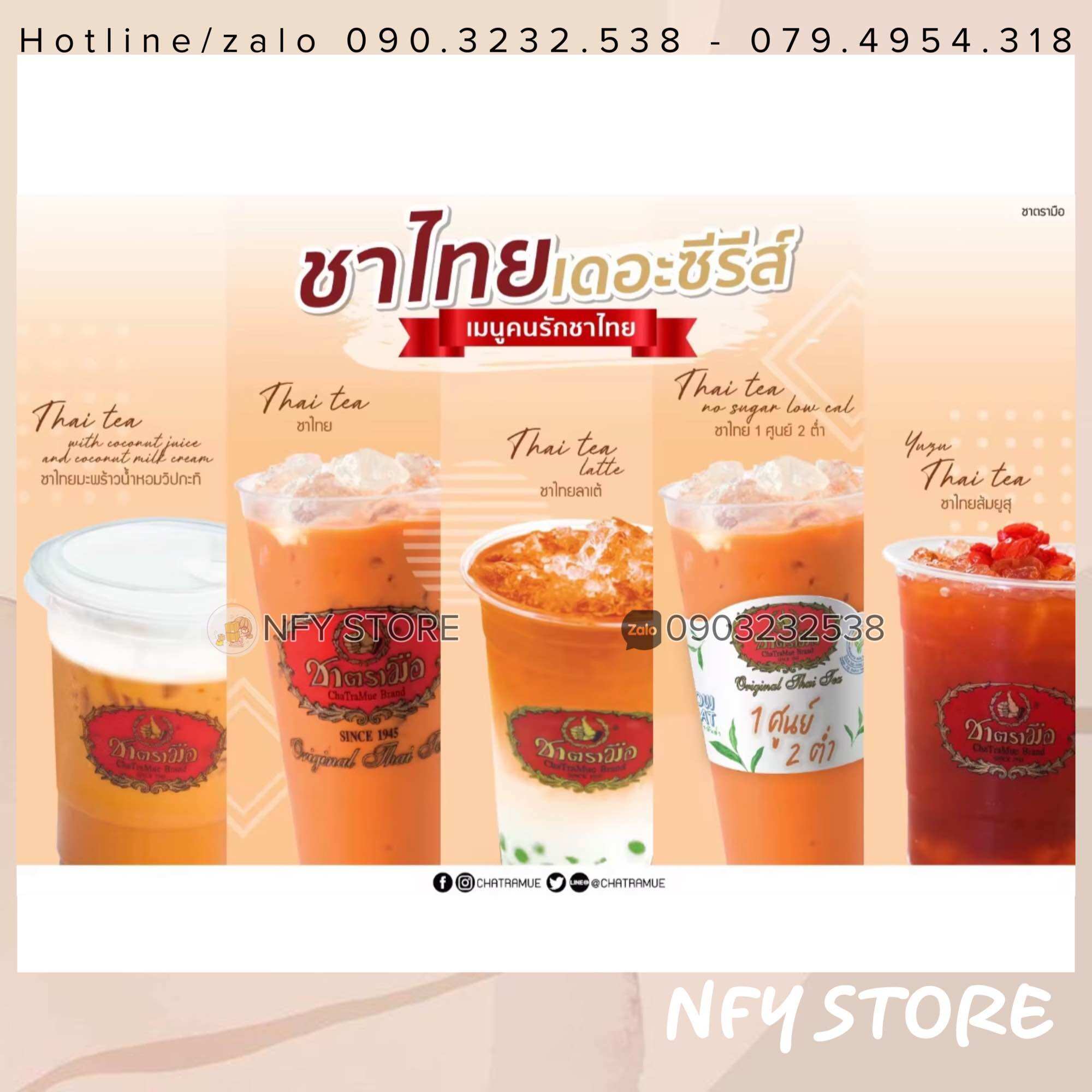 [hàng Thái] Trà Sữa Thái Đỏ Chatramue Hoà Tan 3in1 - Túi 5 Gói 100gram