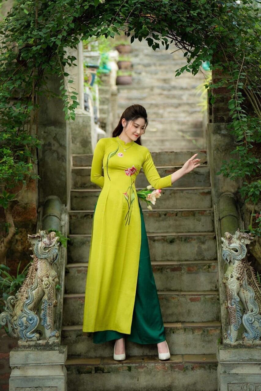 Bộ áo dài lụa Tây Thi cao cấp
