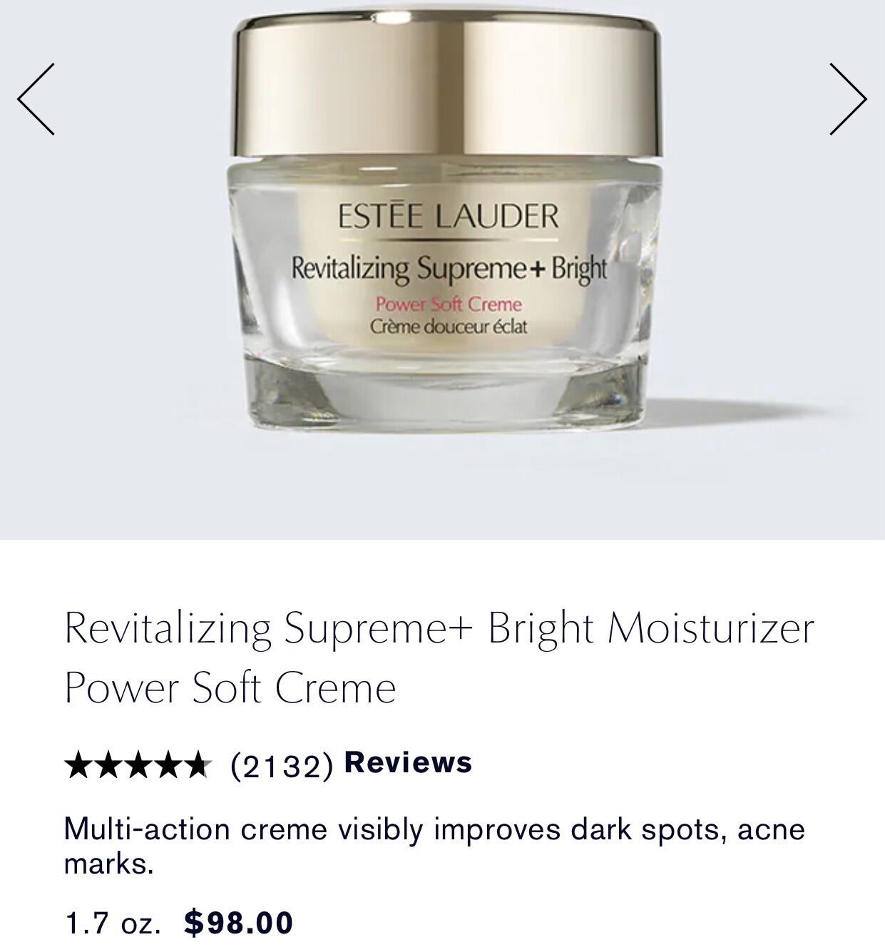 (hàng chuẩn mỹ )Kem dưỡng trắng da estee lauder  ESTEE LAUDER SUPREME+ BRIGHT POWER SOFT